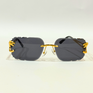 Panther Gold Rimless Sunglasses Gray