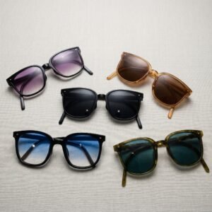 Collection of square frame sunglasses in multiple colors with UV protection lenses, sunglasses for Men & Women - UrbanEdge Folded Sunglasses